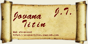 Jovana Titin vizit kartica